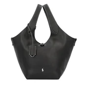 Torebki damskie - POLO RALPH LAUREN Polo Play Torba na ramię Skórzany 26 cm czarny - miniaturka - grafika 1