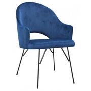 Fotele - Granatowy tapicerowany fotel wypoczynkowy Jorti 5X - 68 kolorów - miniaturka - grafika 1