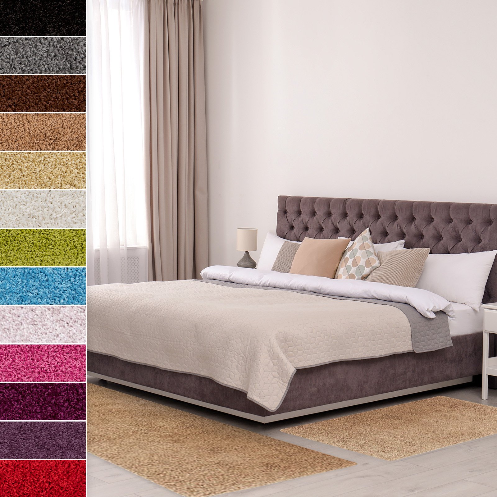 Obramowanie łóżka Barcelona jasnobrązowe 1 bieżnik 67x330 cm + 2 mostki 67x130 cm