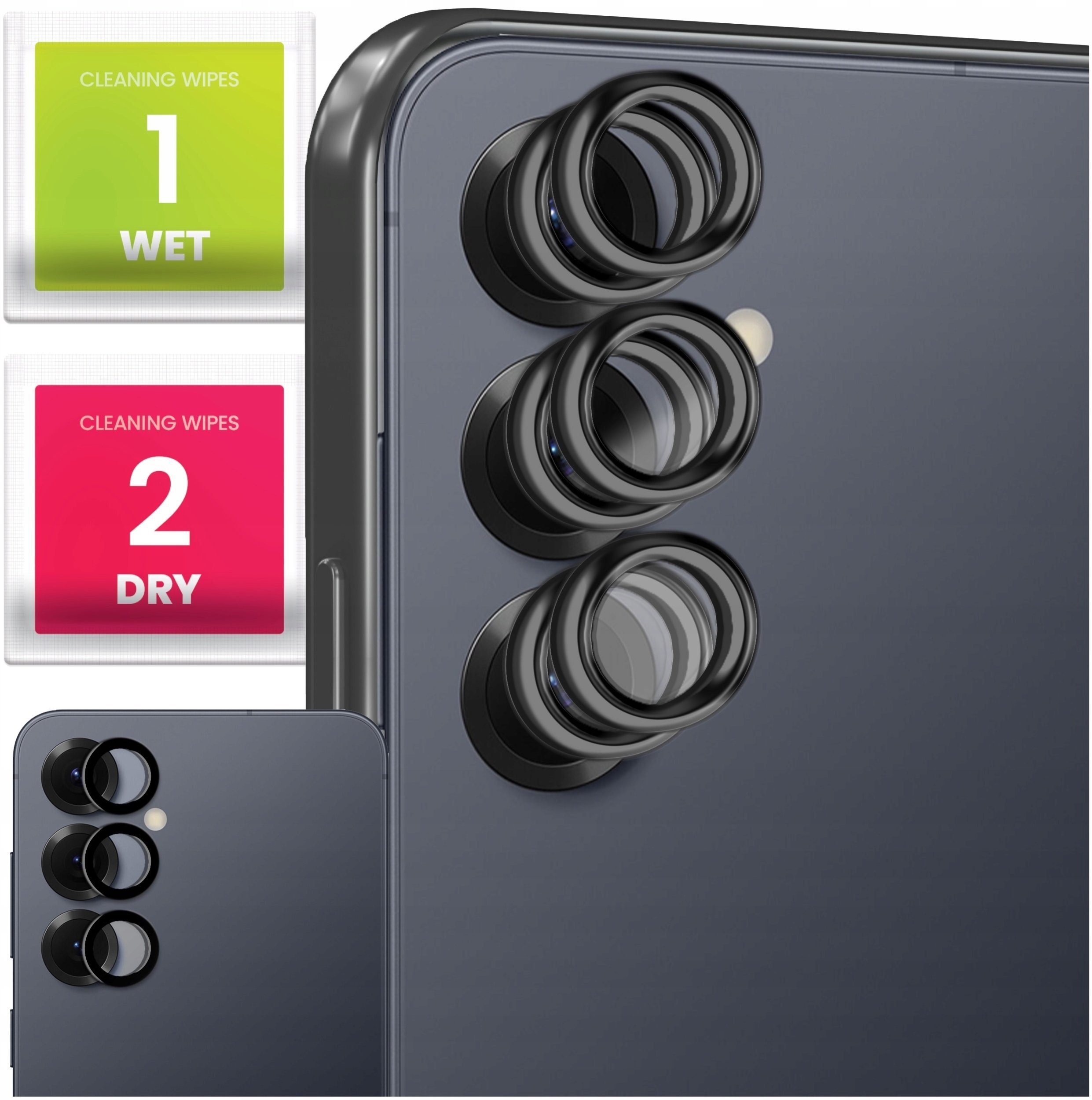 Alogy 6x Szkło Na Aparat Do Samsung Galaxy S25 Na obiektywy, czarne, ochronne