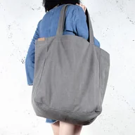 Torebki damskie - Big Lazy bag torba grafitowa na zamek / vegan - miniaturka - grafika 1