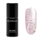 Lakiery hybrydowe - Neonail top hybrydowy no-wipe 12247 Top Glow Gold Flakes 7,2 ml - miniaturka - grafika 1