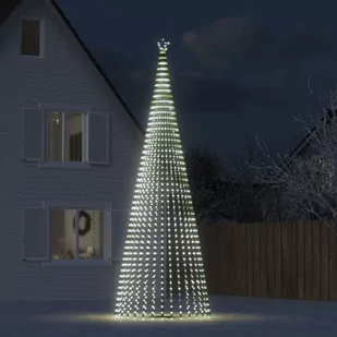 Stożkowa choinka z lampek, 1544 zimnych białych LED, 500 cm Lumarko! - Oświetlenie świąteczne - miniaturka - grafika 1