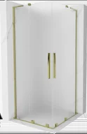 Kabiny prysznicowe - Mexen Velar L Duo kabina prysznicowa rozsuwana 100x100 cm, szron, złota - 871-100-100-02-33-50 - miniaturka - grafika 1