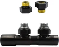 Zawory i kraniki - Zawór regulacyjny 50mm TWINS czarny mat lewy GZ1/2 - miniaturka - grafika 1