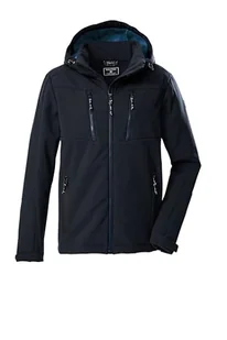 killtec Męska kurtka softshell z odpinanym kapturem KOW 79 MN SFTSHLL JCKT, czarno-niebieska, L, 43323-000 - Kurtki męskie - miniaturka - grafika 1