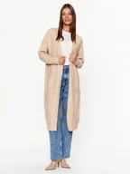 Swetry damskie - YAS Kardigan 26030702 Beżowy Loose Fit - miniaturka - grafika 1