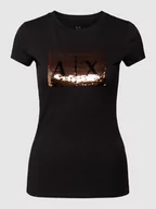 Koszulki i topy damskie - T-shirt z cekinowym obszyciem - miniaturka - grafika 1
