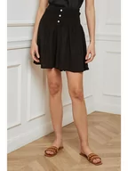 Spodenki damskie - Fleur de Lin Lniane szorty "Iverlest" w kolorze czarnym - miniaturka - grafika 1