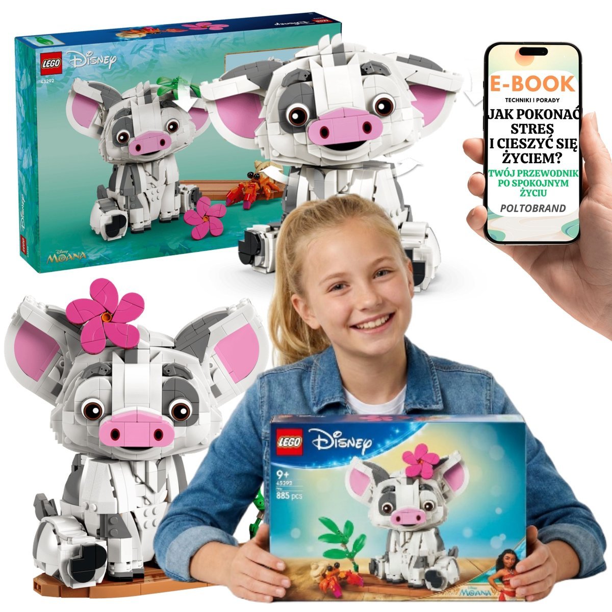 LEGO DISNEY 43292 Pua Vaiana Świnka Figurka Klocki Prezent Dla Dziewczynki + E-BOOK-1