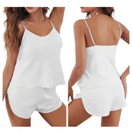 Piżamy damskie - Piżama satynowa spodenki top dwuczęściowa - XL - miniaturka - grafika 1