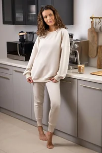 Spodnie dresowe z lnem Arizona - Spodnie sportowe damskie - miniaturka - grafika 1