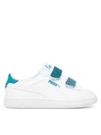 Buty dla dziewczynek - Puma Sneakersy Smash 3.0 L Glitter Velcro V Ps 395609 08 Biały - miniaturka - grafika 1