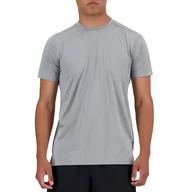 Koszulki sportowe męskie - Koszulka New Balance MT41222YST - szara - miniaturka - grafika 1