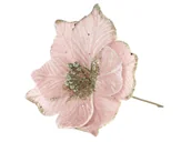 Ozdoby bożonarodzeniowe - Dekoracja Gwiazda Betlejemska na piku jasnoróżowa z brokatem - 25 cm - 1 szt. - miniaturka - grafika 1