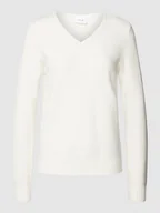 Swetry damskie - Sweter z dzianiny z dekoltem w serek model ‘Viril’ - miniaturka - grafika 1