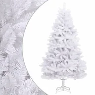 Choinki - vidaXL Sztuczna choinka z zawiasami i stojakiem, biała, 180 cm - miniaturka - grafika 1