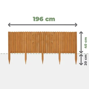 PŁOTEK DREWNIANY PALISADA OGRODOWA OBRZEŻE 40x200cm PRODUCENT JASNY BRĄZ - Ogrodzenia - miniaturka - grafika 1