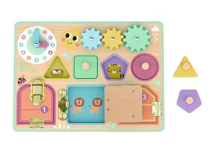 TOOKY TOY Tablica Manipulacyjna Zamki Zębatki Sorter Zegar - Tablice dla dzieci - miniaturka - grafika 2