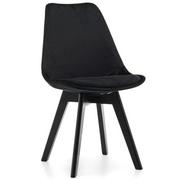 Krzesła - krzesło DUBLIN skandynawskie welur czarny czarne nogi - miniaturka - grafika 1