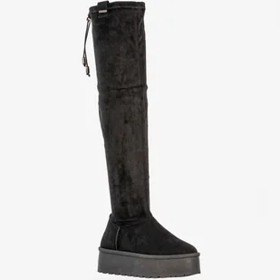 Kozaki Damskie BIG STAR Długie Buty Zimowe Za Kolano Czarne SS274264 Czarny 40 - Kozaki damskie - miniaturka - grafika 1