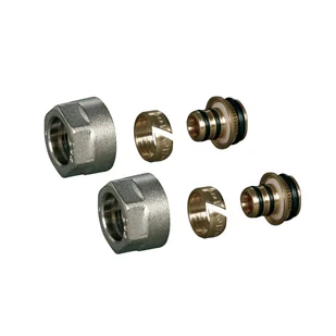 Komplet przyłączy grzejnikowych do rur PEX 3/4" x 16 mm EQUATION" - Łączniki, trójniki, kształtki - miniaturka - grafika 1