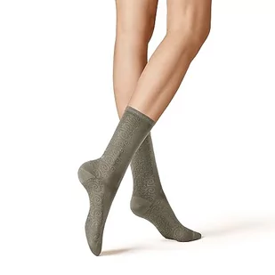KUNERT Damskie kwiatowe ornamenty modne skarpety z dzianiny, STEEL GREY, 35-38 EU - Skarpetki damskie - miniaturka - grafika 1