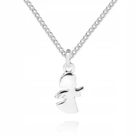 Biżuteria dla dzieci - 925 Srebrny łańcuszek 40cm ANIOŁEK DEDYKACJA P3Z49 - miniaturka - grafika 1