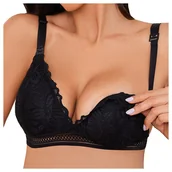 Biustonosze ciążowe - Biustonosz ciążowy stanik bezszwowy do karmienia - czarny - S - miniaturka - grafika 1