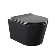 Miski WC - Czarna matowa miska wc wisząca Rimless Elite Tornado Hydrosan - miniaturka - grafika 1