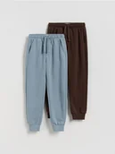 Spodenki dla niemowląt - Reserved - Dresowe joggery 2 pack - ciemnobrązowy - miniaturka - grafika 1