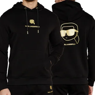 Karl Lagerfeld bluza męska czarna z kapturem kangurka 705460-551900-990 XL - Bluzy męskie - miniaturka - grafika 1