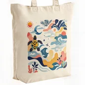 Torby męskie - Torba bawełniana premium na zakupy Motyw Morski Żłów Abstrakcja Prezent - miniaturka - grafika 1