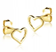 Biżuteria dla dzieci - ZŁOTE KOLCZYKI SERCA DELIKATNE SERDUSZKA HEART 585 - miniaturka - grafika 1