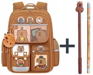 Zestawy szkolne - Zestaw Plecak Szkolny + Cienkopis I Ołówek Kapibara Do Szkoły Duży A4 - miniaturka - grafika 1