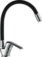 Baterie kuchenne - Bateria Zlewozmywakowa Stojąca Z Elastyczną Wylewką F Bateria Kuchenna Czarna - miniaturka - grafika 1