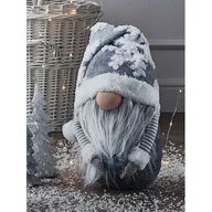 Ozdoby bożonarodzeniowe - Skrzat tekstylny krasnal stojący 26 cm szary - miniaturka - grafika 1