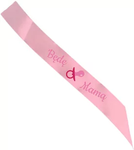 Szarfa na Baby Shower Będę Mamą - 140 cm - 1 szt. - Baby shower i roczek - miniaturka - grafika 1