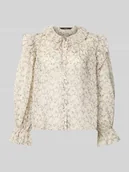 Bluzki damskie - Bluzka o kroju regular fit z wykładanym kołnierzem model ‘PETRA’ - miniaturka - grafika 1