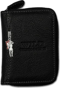 Wild Things Only RFID Blocker prawdziwy skórzany portfel damski męski mini portfel czarny 8x2x11cm z zawieszką wróżki D2OPJ111S - Portfele - miniaturka - grafika 1