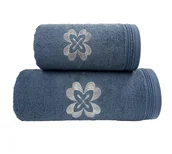 Ręczniki - Ręcznik Novella z eleganckim haftem 70x130 denim - miniaturka - grafika 1