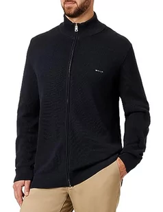 GANT Męski bawełniany kardigan z dzianiny, niebieski (Evening Blue), 4XL - Swetry męskie - miniaturka - grafika 1