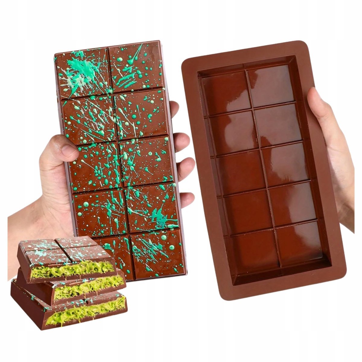 Forma silikonowa do czekolady dubajskiej do kadafi pralin duża tabliczka