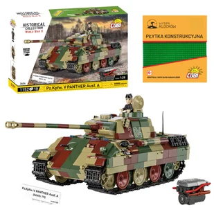 KLOCKI COBI 2654 Czołg PZ.KPFW. V PANTHER AUSF. A (SD.KFZ.171) HC WW2 1152 El. + PŁYTKA - Klocki - miniaturka - grafika 1