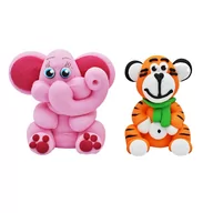 Dodatki do ciast w proszku - Figurki Cukrowe Na Tort  Zwierzęta Słoń i Tygrys - miniaturka - grafika 1