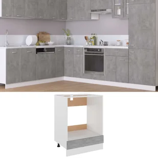 vidaXL Szafka kuchenna, szarość betonu, 60x46x81,5 cm, płyta wiórowa 801192 - Szafki kuchenne - miniaturka - grafika 32