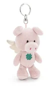 Plecaki - Breloczek Twój Aniołek Stróż Świnka z Koniczynką 10cm różowy - Pluszowy towarzysz przytulanka zwierzęca z kółkiem na klucze do smyczy, torby albo plecaka - miniaturka - grafika 1