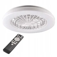 Lampy sufitowe - Lampa z wentylatorem sufitowy Led z pilotem biały 50 cm zmienna barwa Polux - miniaturka - grafika 1