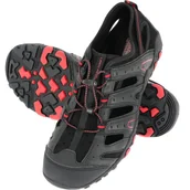 Obuwie robocze - Sandały trekkingowe PU/dzianina Czarno-czerwona, roz. 44, Lahti - miniaturka - grafika 1
