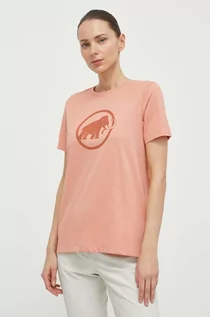 Koszulki sportowe damskie - Mammut t-shirt sportowy Mammut Core kolor różowy - grafika 1